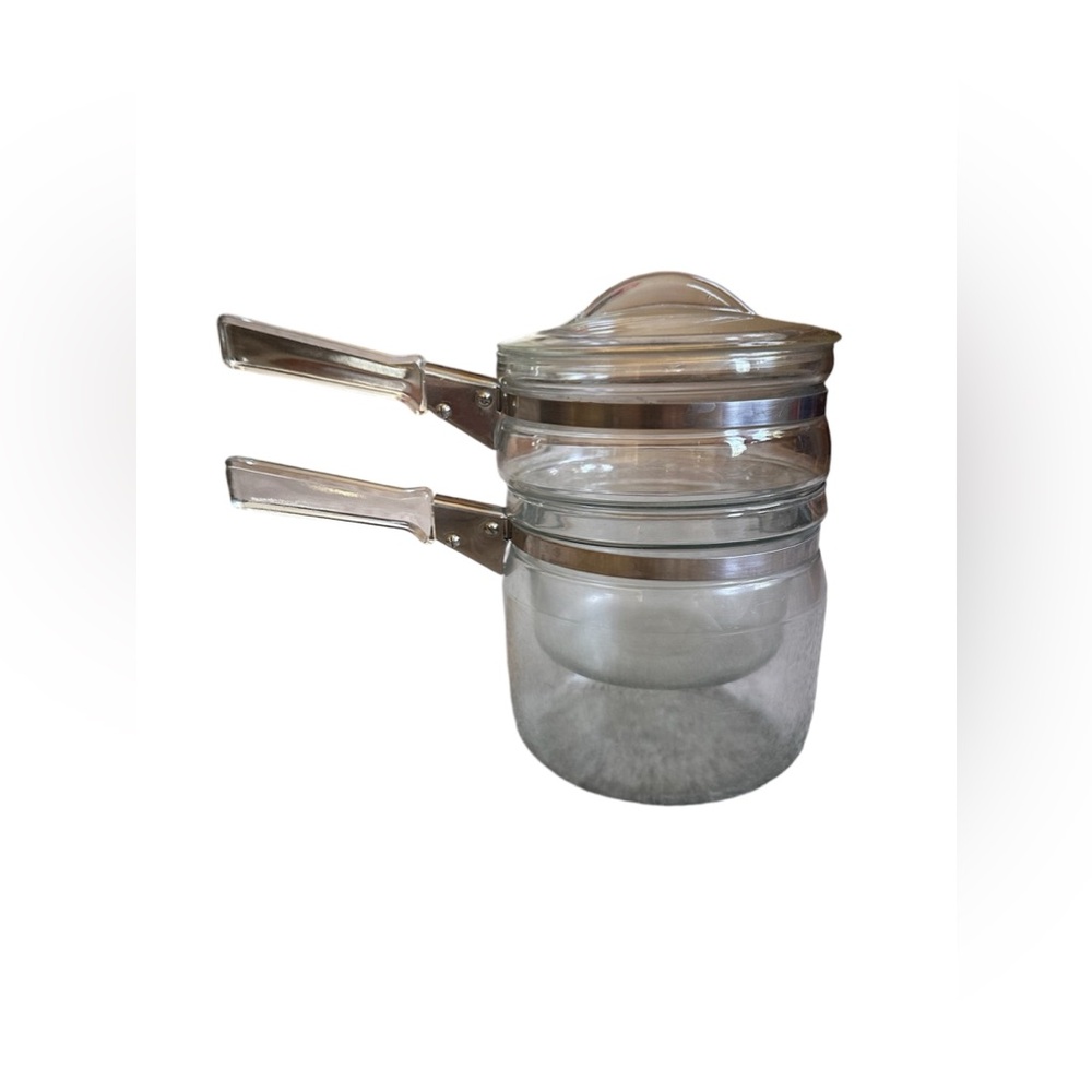 Pyrex Flameware B1/A12 1.5 Quart Glass Pot with Double Boiler Insert